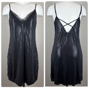 Victoria’s Secret Shimmer Charcoal Gray Mini Slip Dress